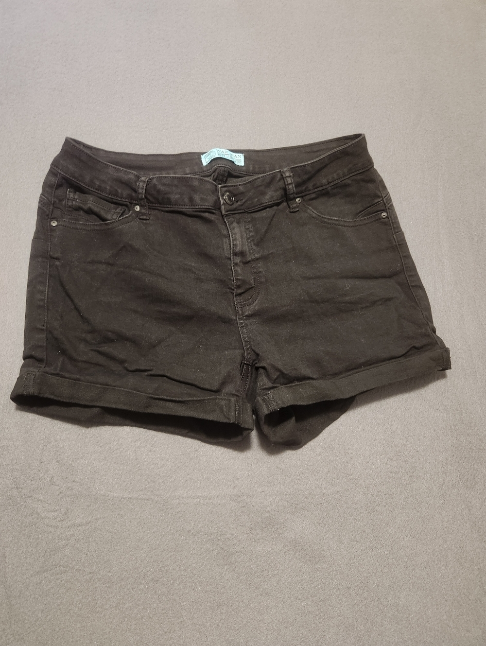 Wax Jean Shorts Women Size 2XL Black